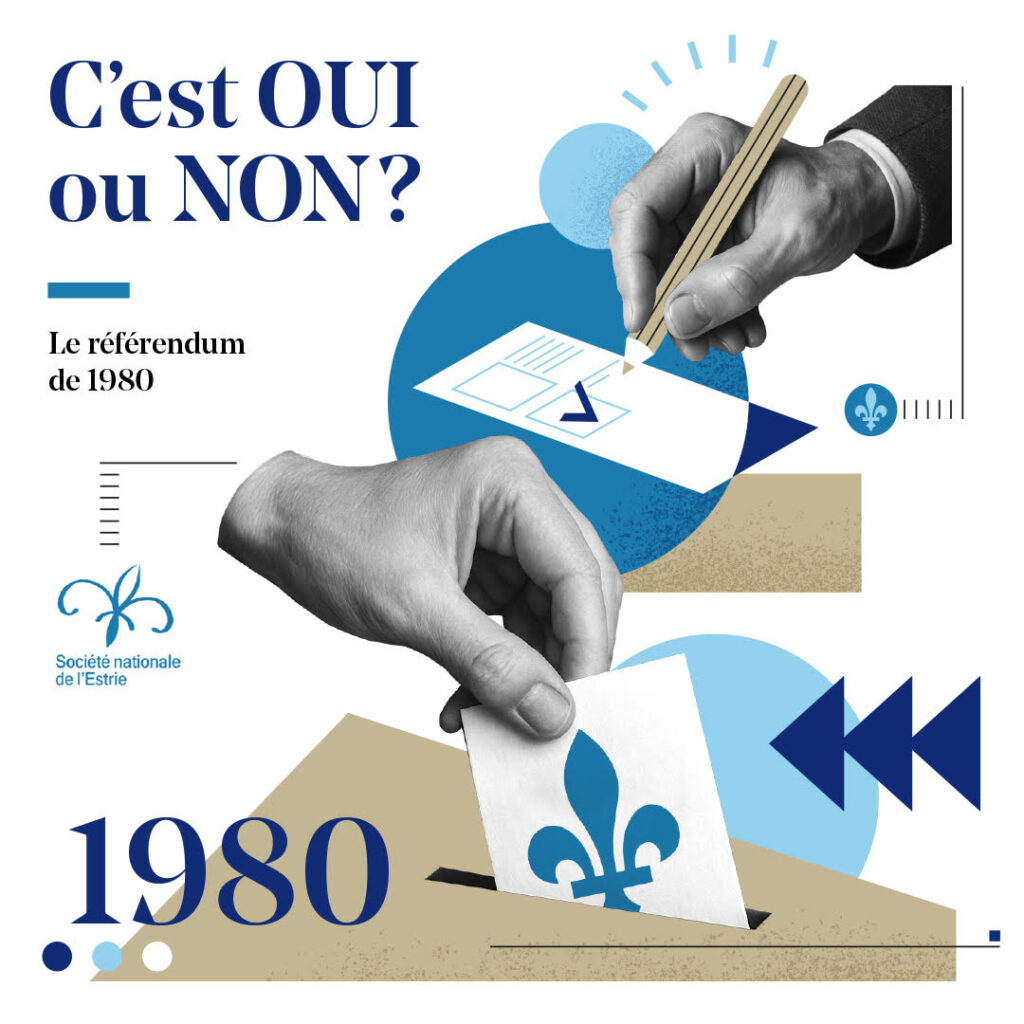 Il y a 45 ans, la population du Québec fut sondée sur sa volonté ou non de choisir la souveraineté-association avec le Canada comme projet de société. Le Parti Québécois, élu pour la première fois à la tête de l’Assemblée nationale le 15 novembre 1976, était dirigé par René Lévesque et défendait l’option du OUI. Du côté du NON, le chef Québécois était Claude Ryan, et formait l’opposition à l’Assemblée nationale. Les deux camps s’affrontèrent de la mi-mars au 20 mai 1980.